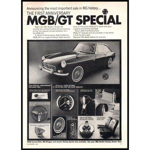 1968 MG MGB/GT Special Coupe Vintage Print Accessories Upgrades Wall Art Photo
